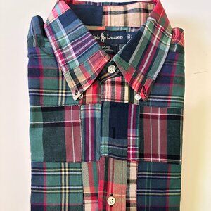 New Vintage Ralph Lauren Men's Large Short Sleeve Shirt - Plaid